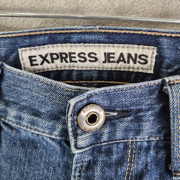 Mens Express Jeans Denim Blue Rocco Slim Fit Straight Leg 100% Cotton Size 32x32 - Picture 5 of 14